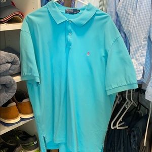 Aqua light blue polo